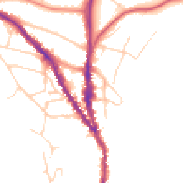 Daytime road noise heatmap for TN13 1XA