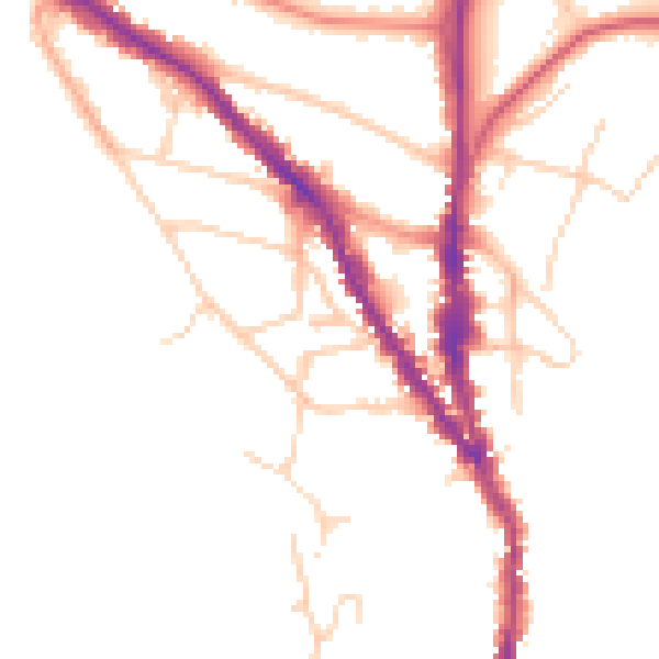 Daytime road noise heatmap for TN13 1YG