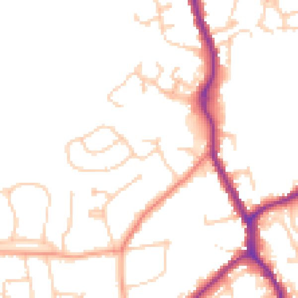 Daytime road noise heatmap for TN13 2EG