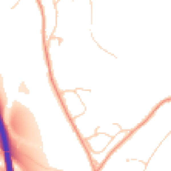 Daytime road noise heatmap for TN13 2NJ