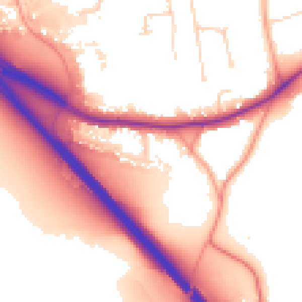 Daytime road noise heatmap for TN13 2QG