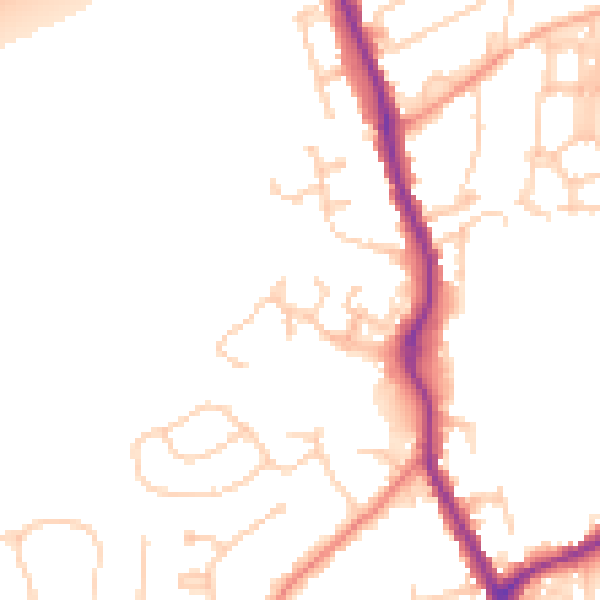 Daytime road noise heatmap for TN13 2QS