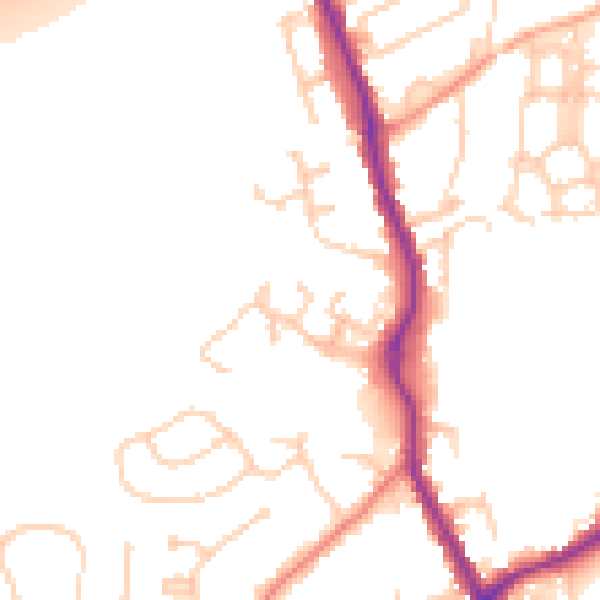 Daytime road noise heatmap for TN13 2QT
