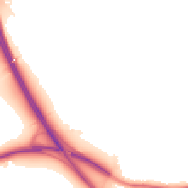 Night-time road noise heatmap for TN13 2RN