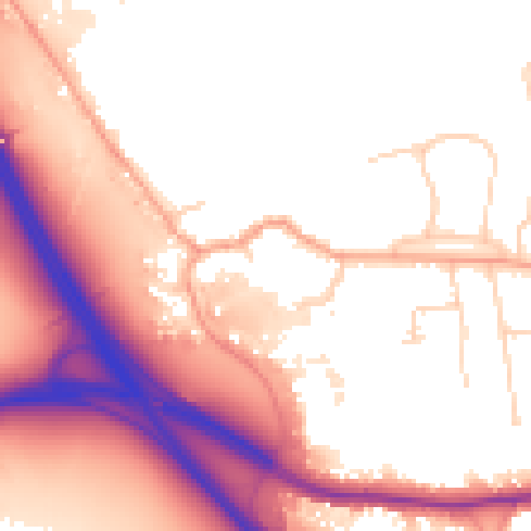 Daytime road noise heatmap for TN13 2SE