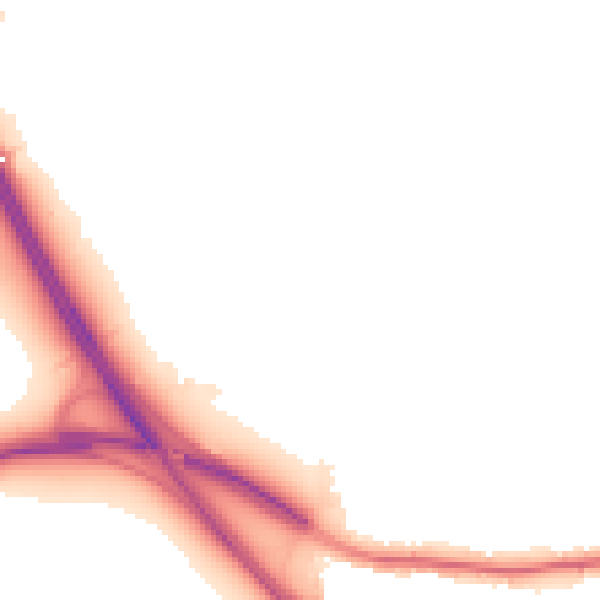 Night-time road noise heatmap for TN13 2SE