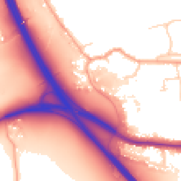 Daytime road noise heatmap for TN13 2SF