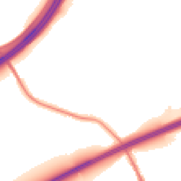 Night-time road noise heatmap for TN13 2TD