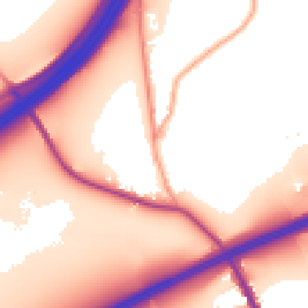 Daytime road noise heatmap for TN13 2TJ