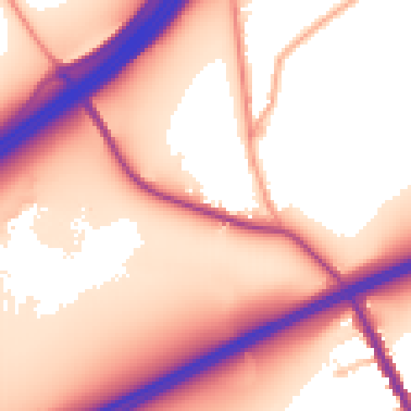 Daytime road noise heatmap for TN13 2TR