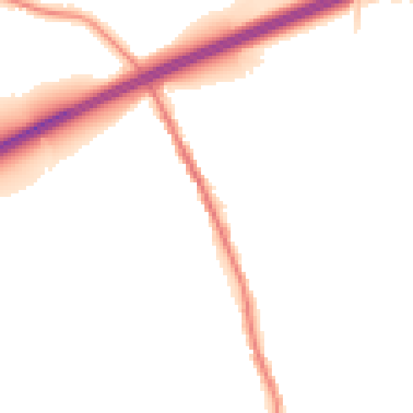 Night-time road noise heatmap for TN13 2UB