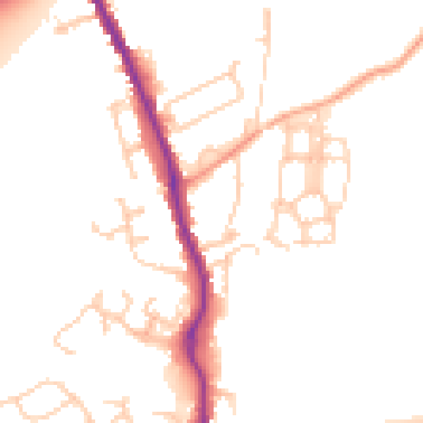 Daytime road noise heatmap for TN13 2XH
