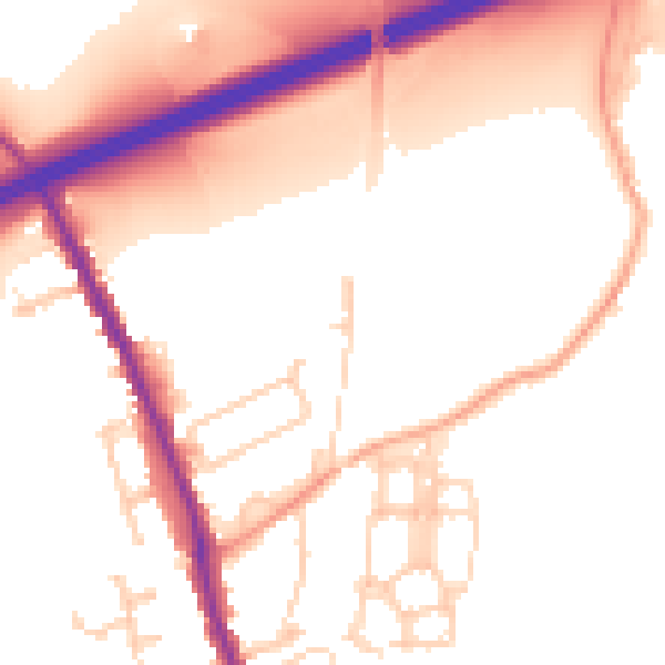 Daytime road noise heatmap for TN13 2YD