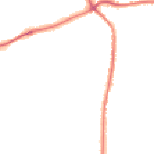 Night-time road noise heatmap for TN13 3LS