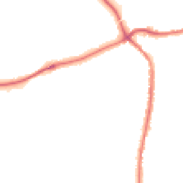 Night-time road noise heatmap for TN13 3ND