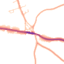 Daytime road noise heatmap for TN15 0AZ