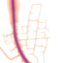 Daytime road noise heatmap for TN15 6DJ