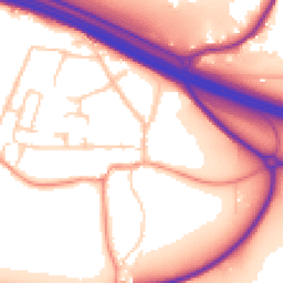 Daytime road noise heatmap for TN15 7AB