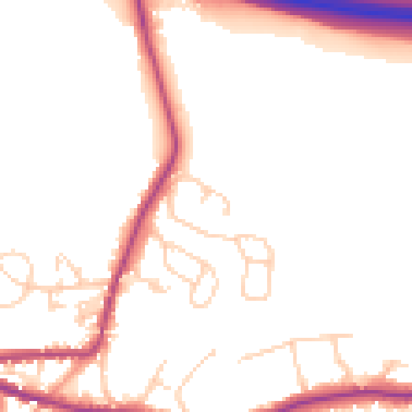 Daytime road noise heatmap for TN15 8EL