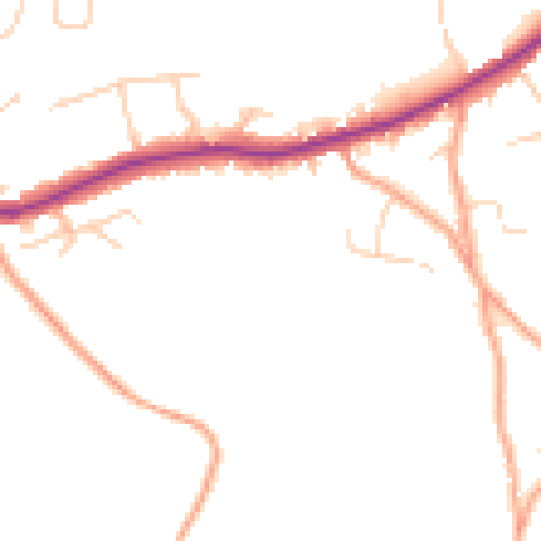 Daytime road noise heatmap for TN15 8LH
