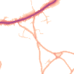 Daytime road noise heatmap for TN15 8NE