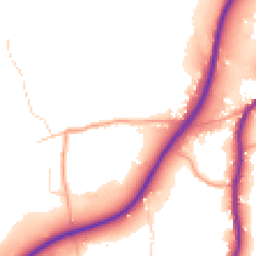 Daytime road noise heatmap for TN15 9DD