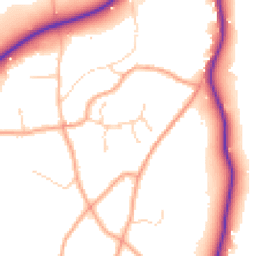 Daytime road noise heatmap for TN15 9EA