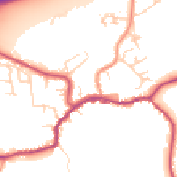 Daytime road noise heatmap for TN16 1AD
