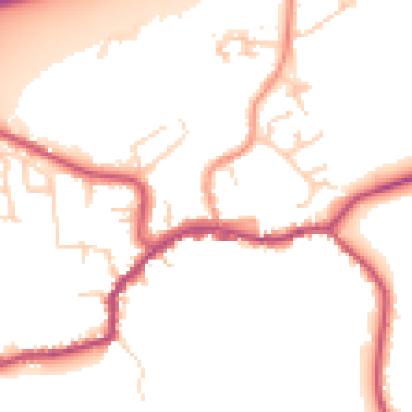 Daytime road noise heatmap for TN16 1AE