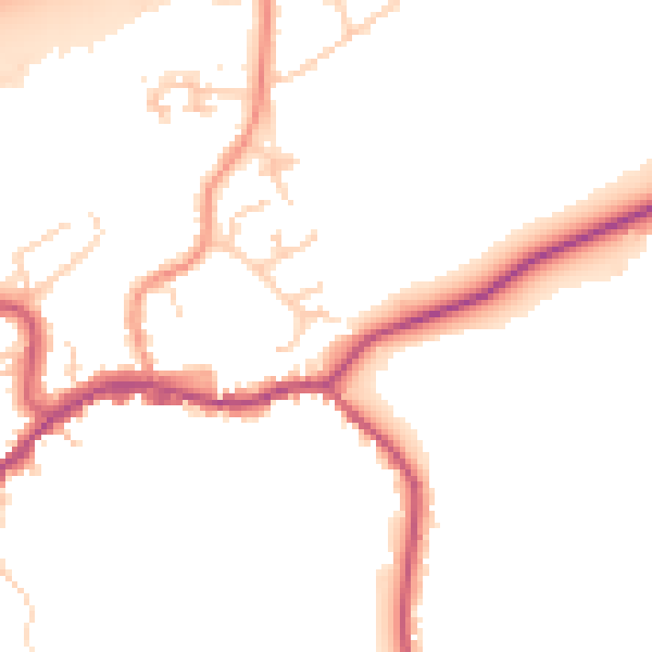 Daytime road noise heatmap for TN16 1DD
