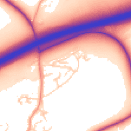 Daytime road noise heatmap for TN16 1EE
