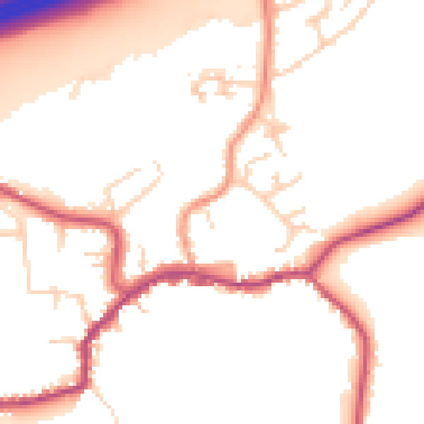 Daytime road noise heatmap for TN16 1HE