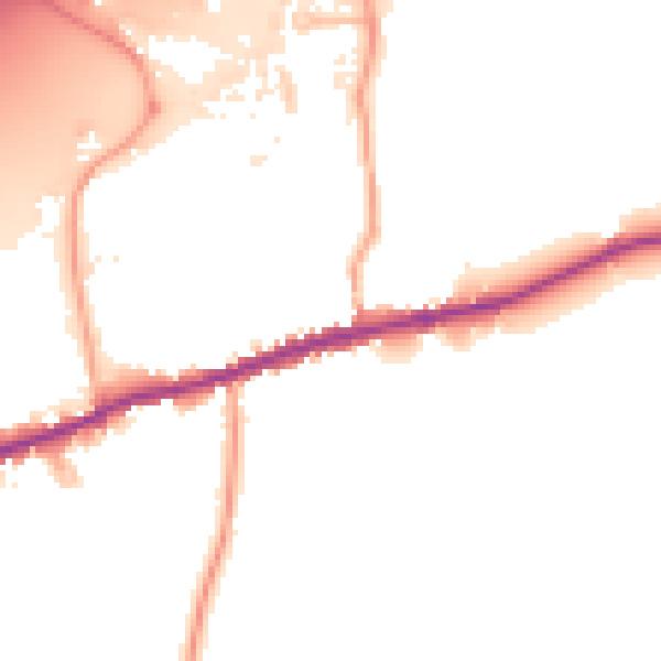 Daytime road noise heatmap for TN16 1JJ