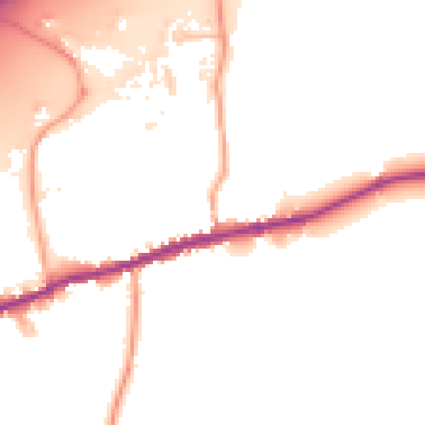 Daytime road noise heatmap for TN16 1JP