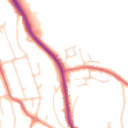 Daytime road noise heatmap for TN16 3BE