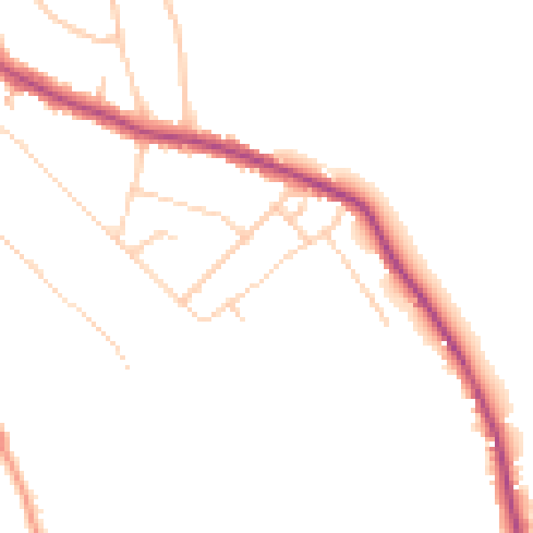 Daytime road noise heatmap for TN16 3HX