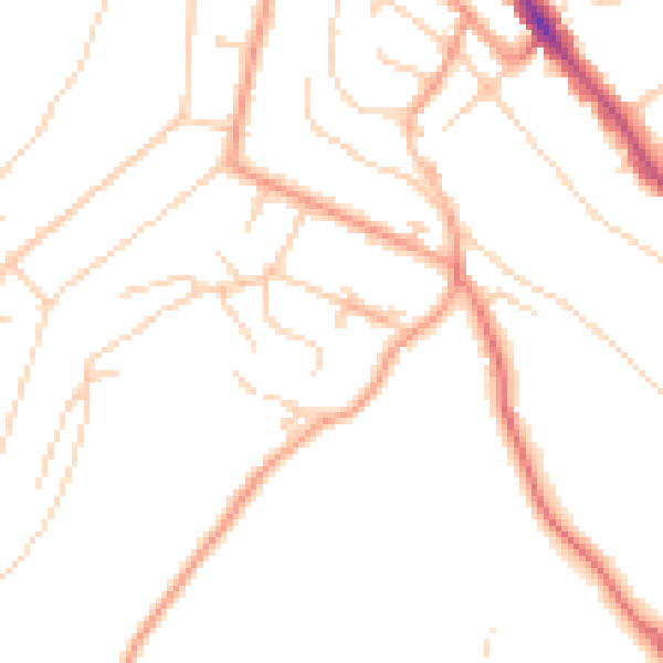 Daytime road noise heatmap for TN16 3QH