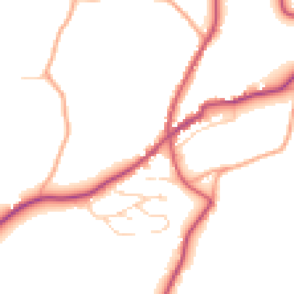 Daytime road noise heatmap for TN17 1AA