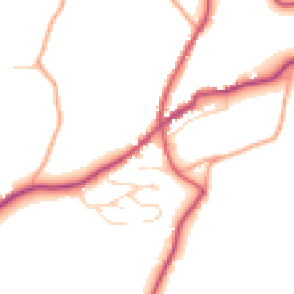 Daytime road noise heatmap for TN17 1AB