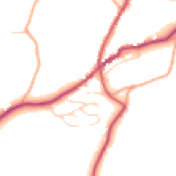 Daytime road noise heatmap for TN17 1AF