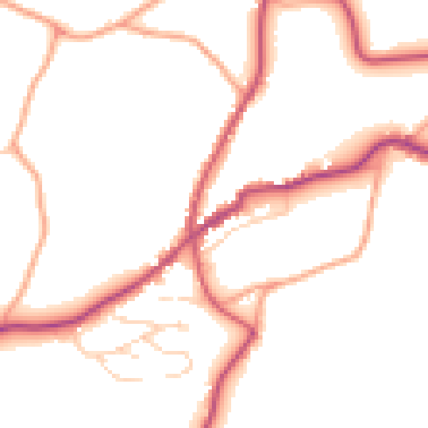 Daytime road noise heatmap for TN17 1AG