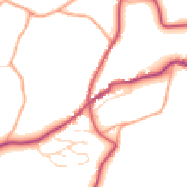 Daytime road noise heatmap for TN17 1AH