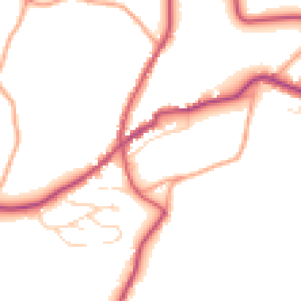 Daytime road noise heatmap for TN17 1AN