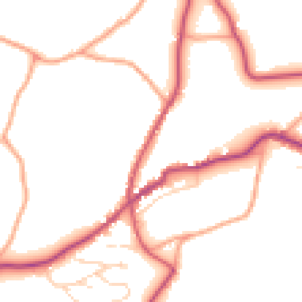 Daytime road noise heatmap for TN17 1AP