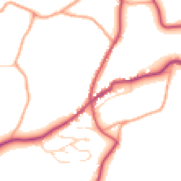 Daytime road noise heatmap for TN17 1AR