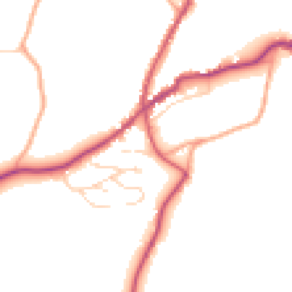 Daytime road noise heatmap for TN17 1AT