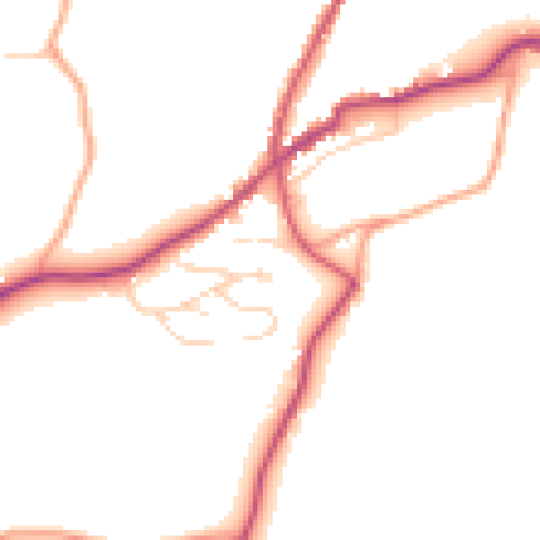 Daytime road noise heatmap for TN17 1BA