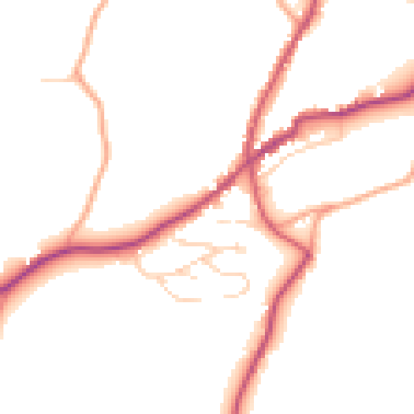 Daytime road noise heatmap for TN17 1BG