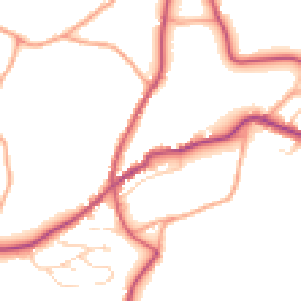 Daytime road noise heatmap for TN17 1BH