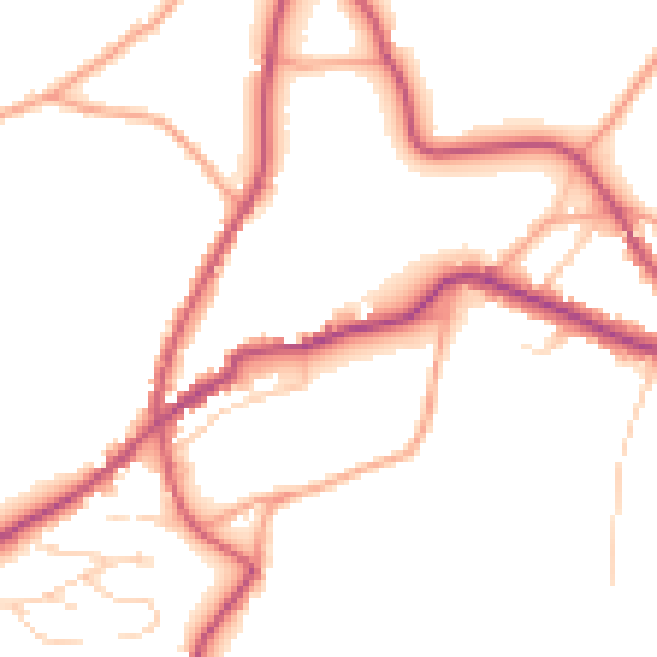 Daytime road noise heatmap for TN17 1BN